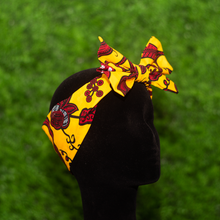 Load image into Gallery viewer, Yellow Matching Bow Tie and Bow Headband Set