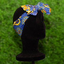Load image into Gallery viewer, Blue Matching Bow Tie and Bow Headband Set