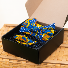 Load image into Gallery viewer, Blue Matching Bow Tie and Bow Headband Set
